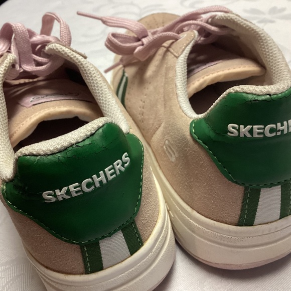 Ladies Skechers Sport memory foam slip on mule sneakers size 8 PINK SUEDE💚🩷💚 - Picture 2 of 14